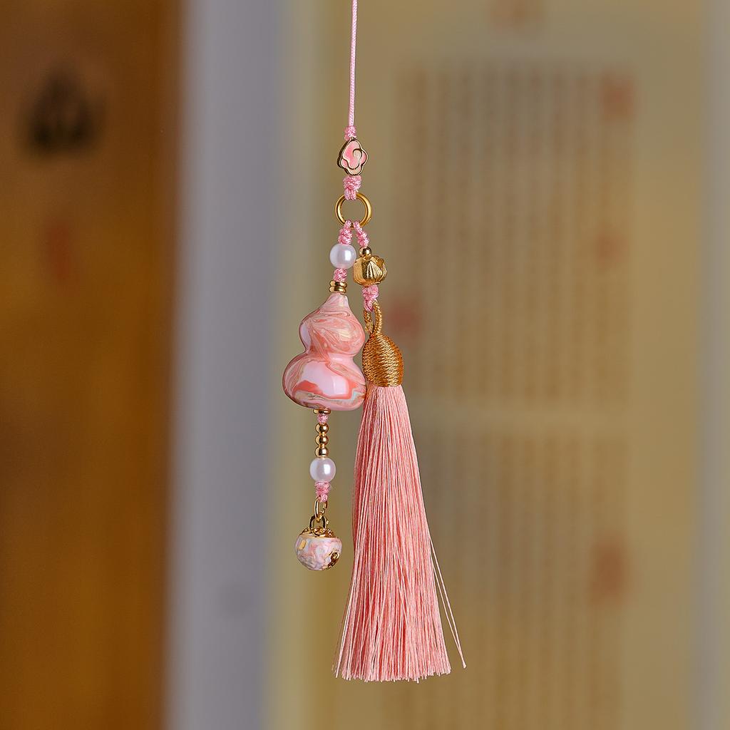Lingyin Temple Large Lacquer Gourd Pendant Hand-Woven Tassel Lanyard Mobile Phone Chain Scenic Cultural Creation