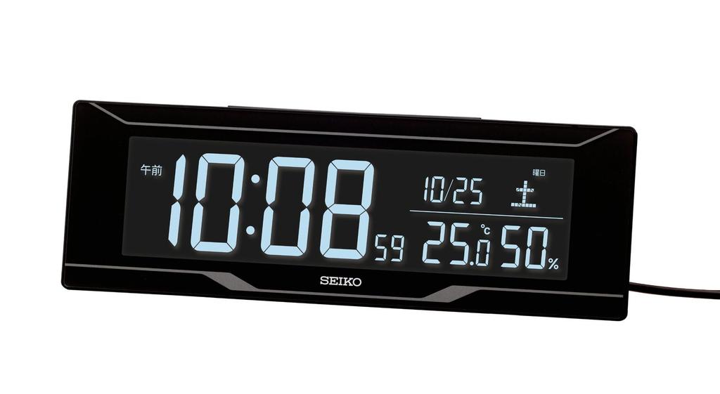 Seiko Uhr Schreibtischuhr Wecker mit Smartphone-Zeit AC Color Serie C3 DL308K Einstellung, Digital, Netzbetrieben, LCD,