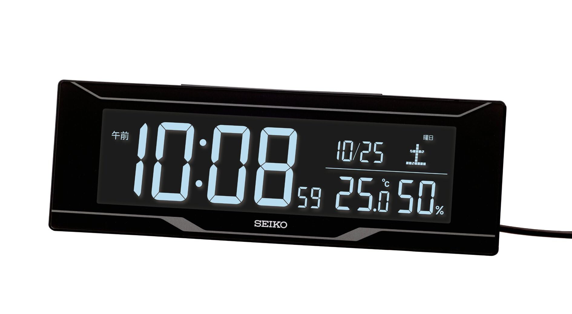 

Seiko Clock DL308K Цифровой будильник с временем смартфона AC Серия цветов C3 Настройка, Питание, ЖК-дисплей, чёрный