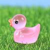 10Pcs Fluorescent Statues Creative Shape Vibrant Color Adorable Appearance Hand-crafted Luminous Tiny Duck Statues Miniature Animal Figures Supplies