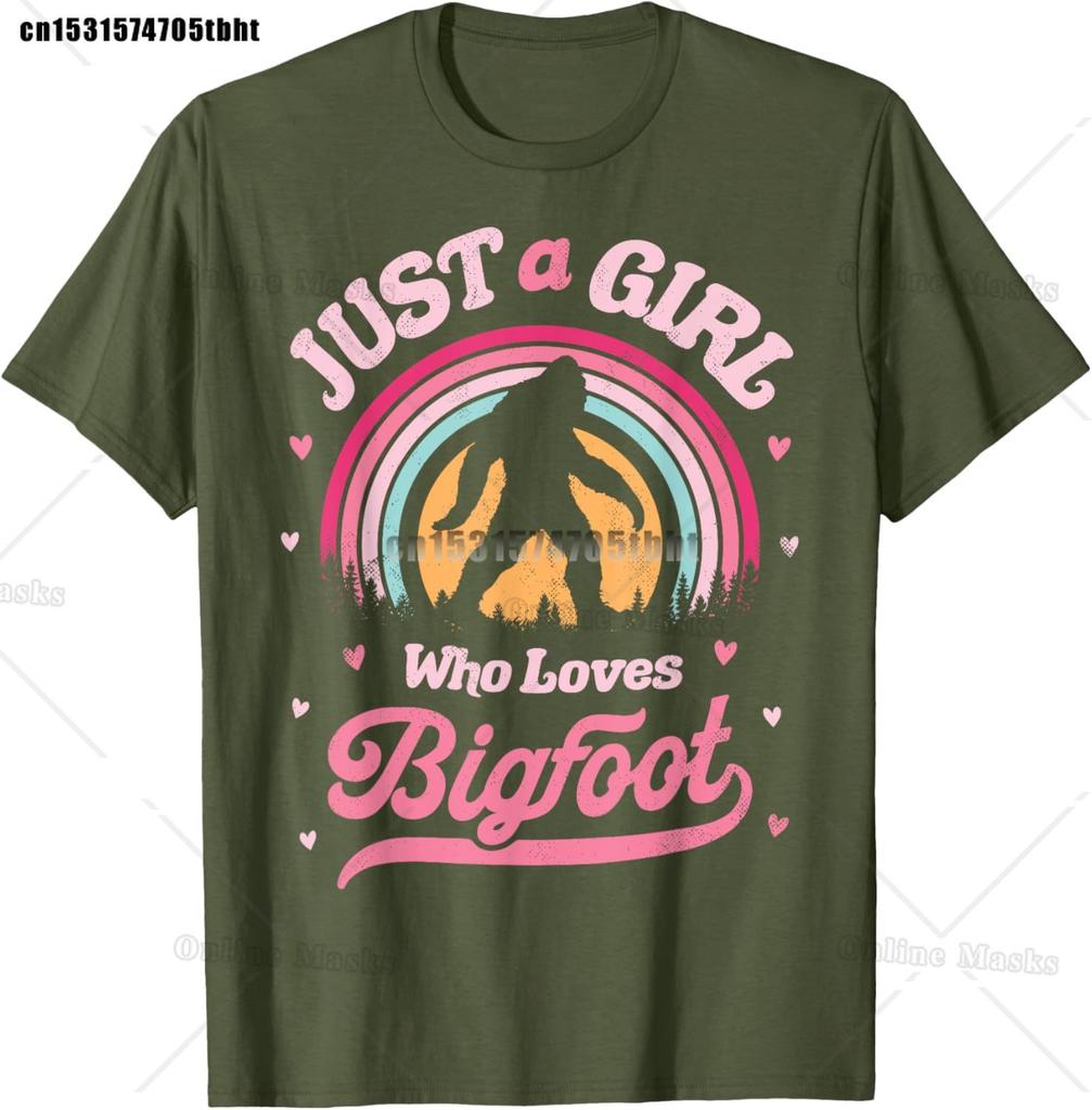 Bigfoot Just A Girl Who Loves Sasquatch Funny Retro Vintage TShirt