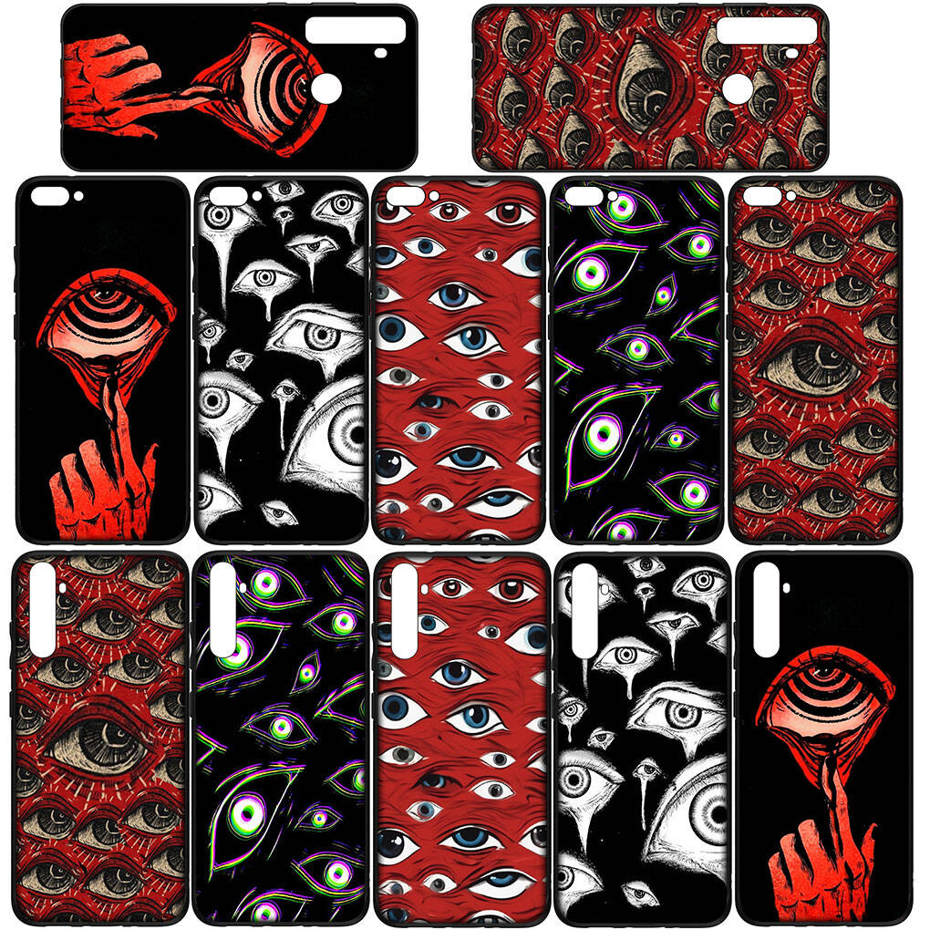 Phone Case for Samsung Galaxy S25 S23 S22 S24 Ultra FE S8 A05 A06 A15 A16 A36 A37 A35 A54 A24 A55 A56 A57 A25 A26 A53 A17 Spooky Scary Face Eyes Cover