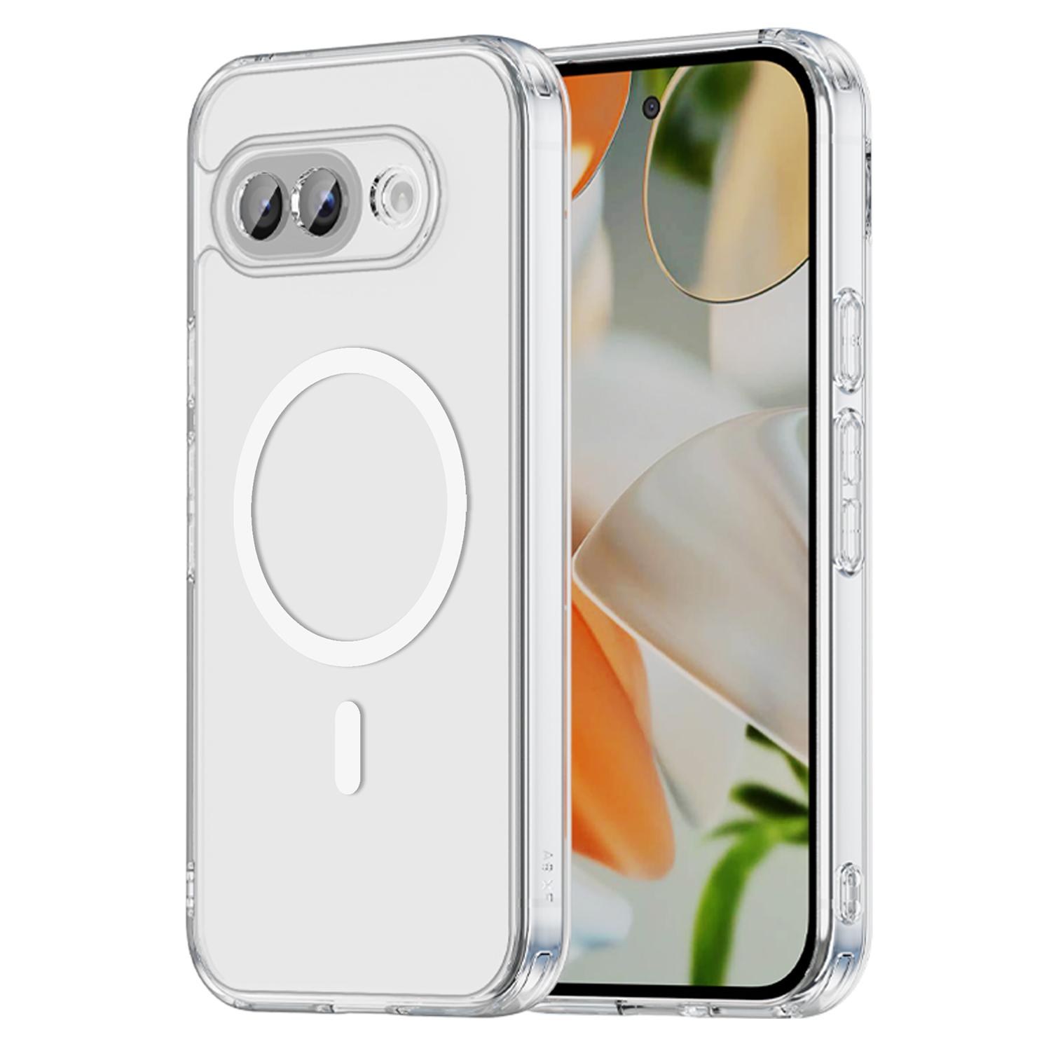 For Google Pixel 10A Phone Case, Magnetic Shockproof Transparent Cover for Google Pixel 10A белый