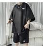 ANGELCITY Summer Plus Size Short and and Summer L951 Men's Set, Sweatshirt, Jersey, Sleeves, Shorts, T-Shirt Shorts, 2-Piece Set, Sportswear,