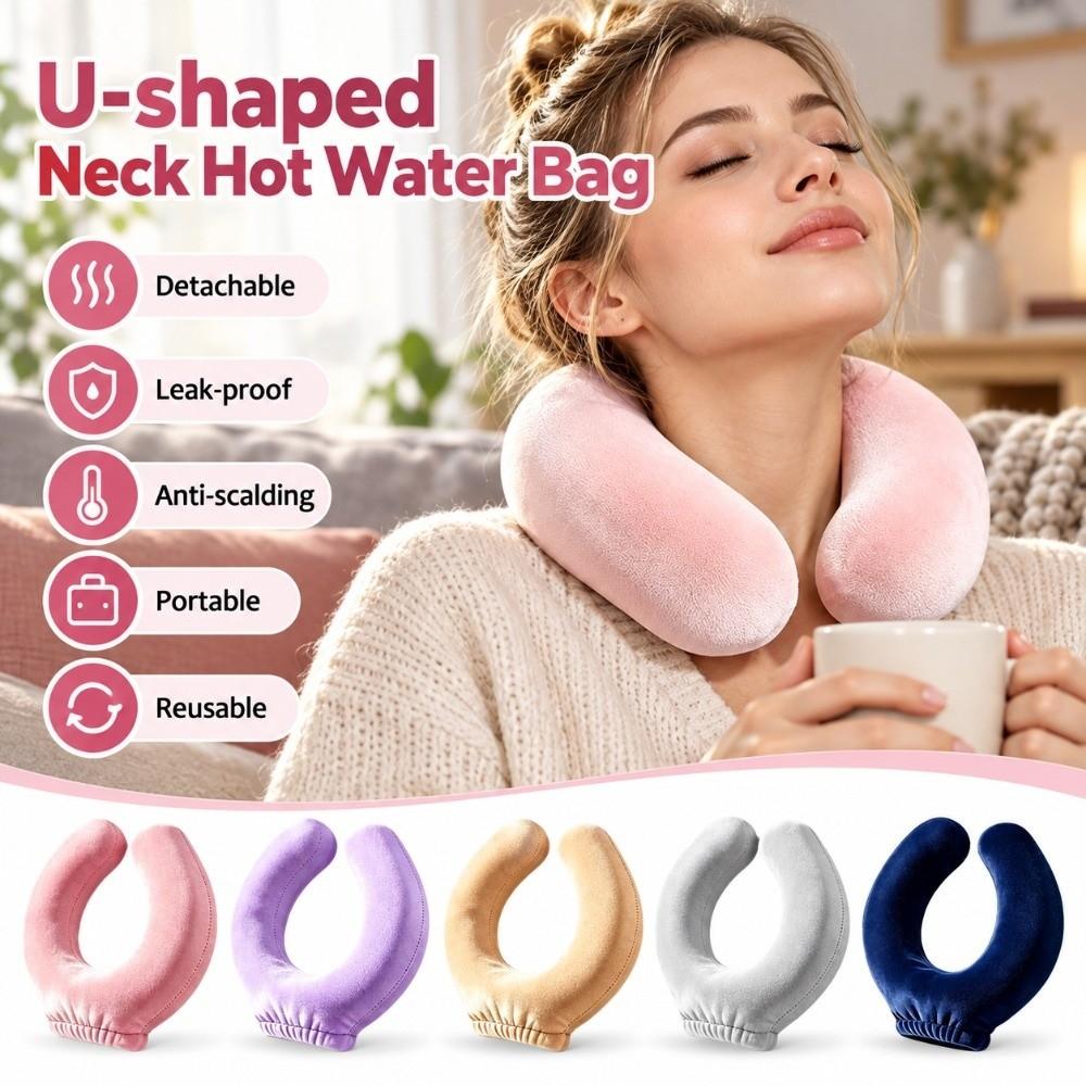 Anti-scalding Neck Support Warm Water Bag Detachable Neck Warmer U-shaped Neck Hot Water Bag Gifts