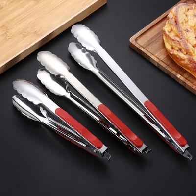 201 clip in plastica rossa in acciaio inossidabile per pane, cibo, stoviglie, multiuso, clip per cibo da 9 pollici, clip per barbecue per bistecca