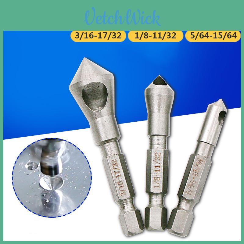 Premium 3pcs Countersink Drill Bit Set With Durable Hex Shank For Wood And Metal