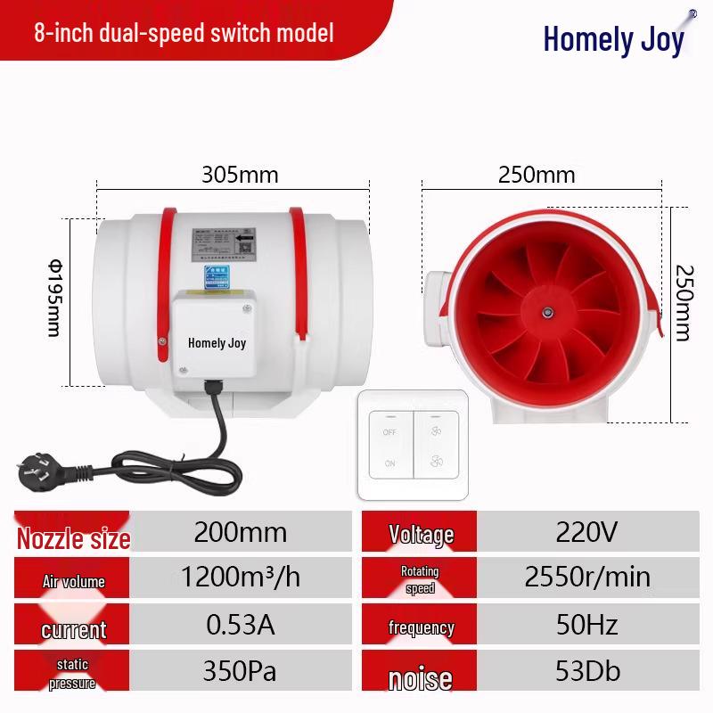 Remote-Controlled Axial Flow Indoor Exhaust Fan with Turbo Ventilation