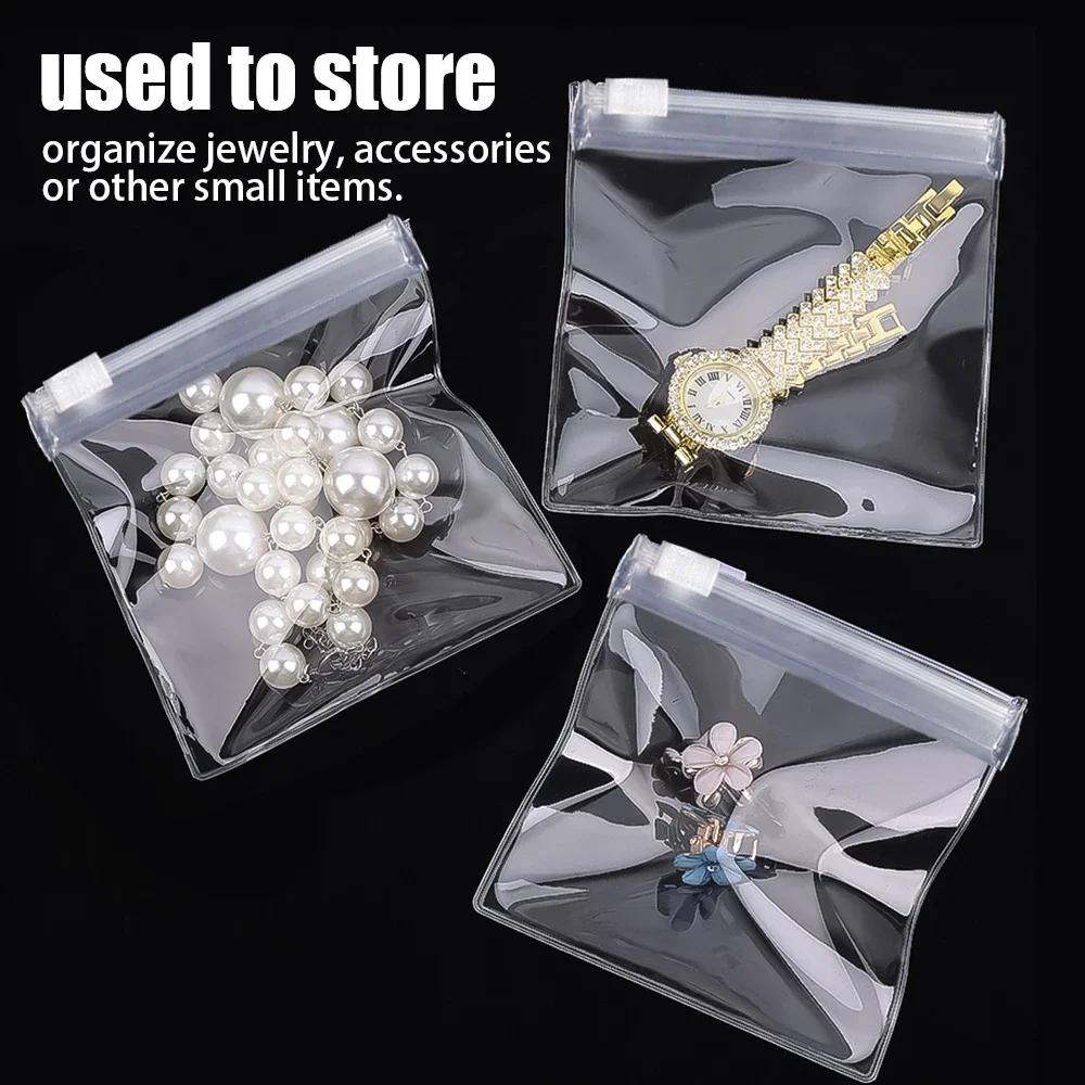 50/20/10/5PCS Mini Clear Bag Pill Dispenser Bags Travel Jewel Pouch with Sliding Zipper Self-sealing Waterproof Storage Bags