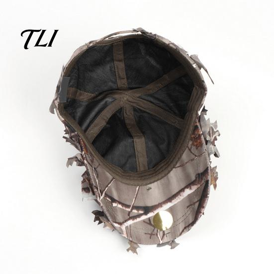 Breathable Outdoor Tactical Cap 3D Leafy Camouflage Cap, Hunting Hat, Adjustable Jungle Camo for Men, Turkey Hunting, Training Lightweight Hat