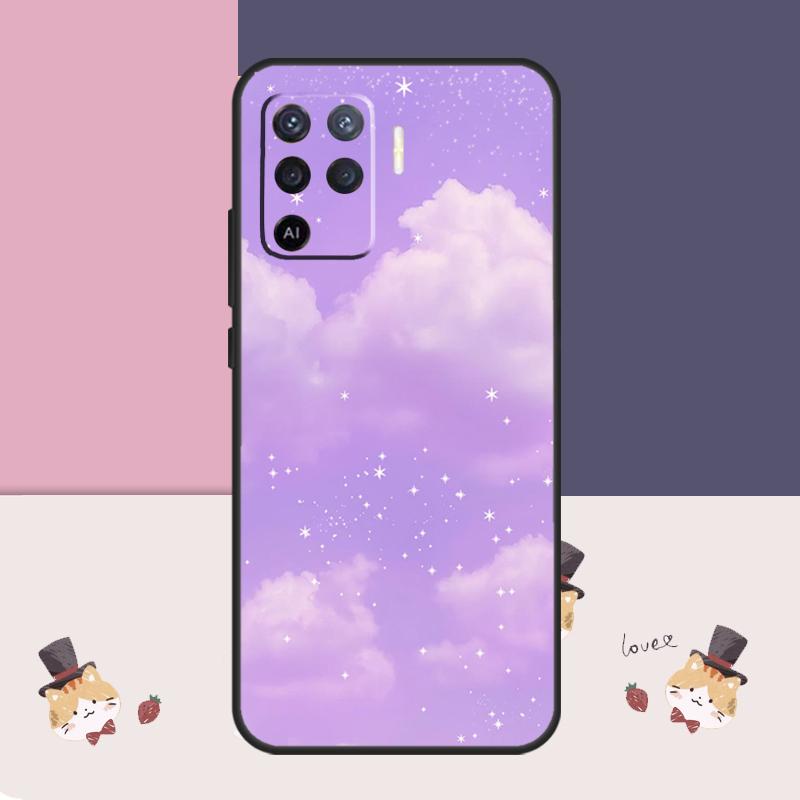 Étui Esthétique Violet Pour Oppo A38 A58 A78 A98 A54 A74 A94 A18 A57 A17 A77 A80 A60 A40 A96 A76 A16 A15 A5 Pro