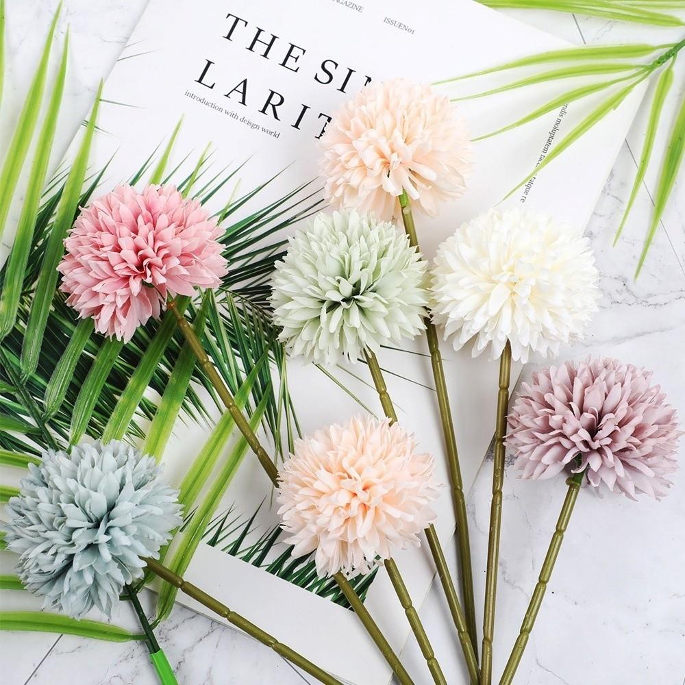 DIY Floral Materials Fake Flower Ball Dyed Edged Chrysanthemum  Photography Props