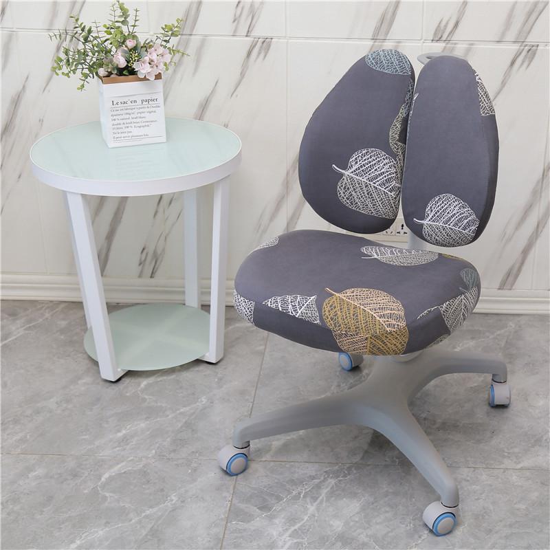 Elastic Double Back Children Study Chair Cover Elastic Student Writing Rotating Lift Chair Protector Cover Seat Backrest Case