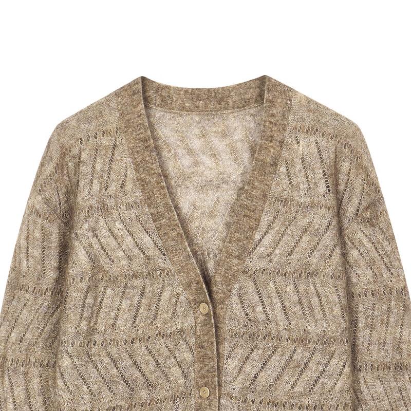LESS 2024 Autumn V-Neck Cardigan Sweater