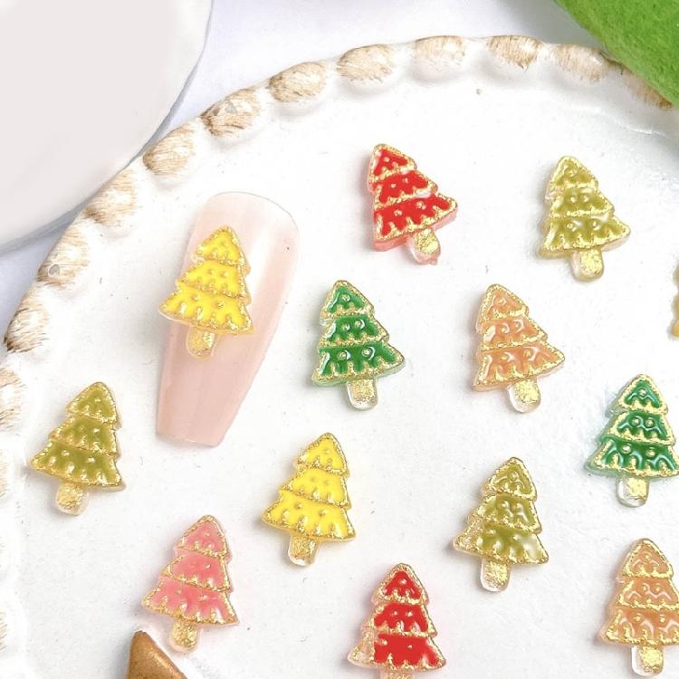Pack of 20 Luxury Resin Nail Charms Christmas Tree Nail Art Gems for Long Lasting DIY Manicure Use Festive Event