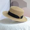 New Hat Women's Summer Sun Hat Women's Sunscreen Fashion Top Hat Versatile Sun Hat Flat Top Straw Hat
