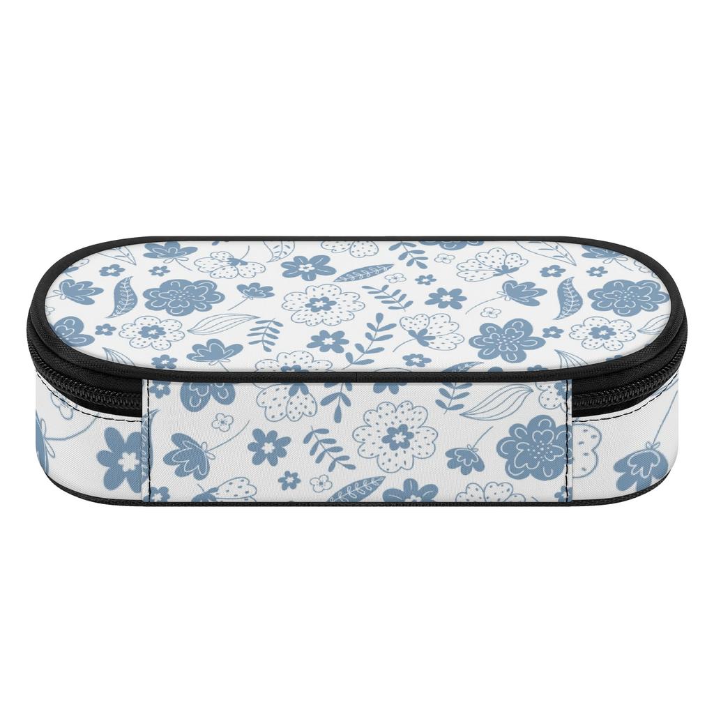 Student Pencil Case Practical Strong Polyester Fabric Zipper Closure with Mesh Pocket Removable Divider and Pen Slots for Students