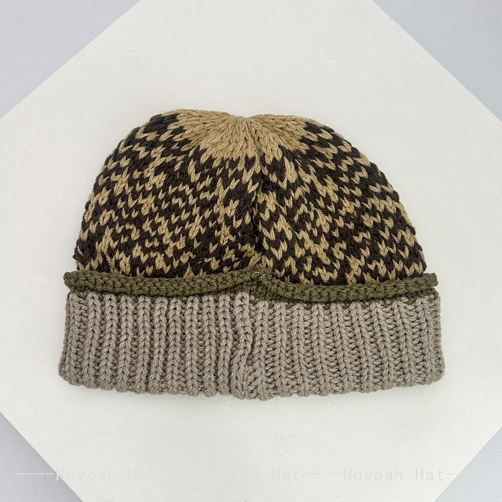 New Men Women Retro Patch Letters Color Block Knitted Hats Warm Fashion Outdoor Beanies Casual Versatile Fel Island Style ins
