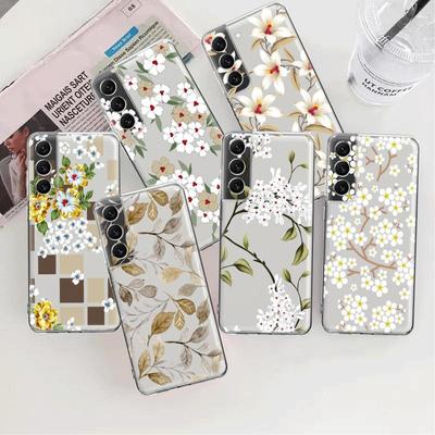 White Flower Floral Clear Case For Samsung Galaxy S23 S22 S21 S20 Fe Ultra S10 S9 S8 Plus 10e S10lite Note 10plus 20ultra