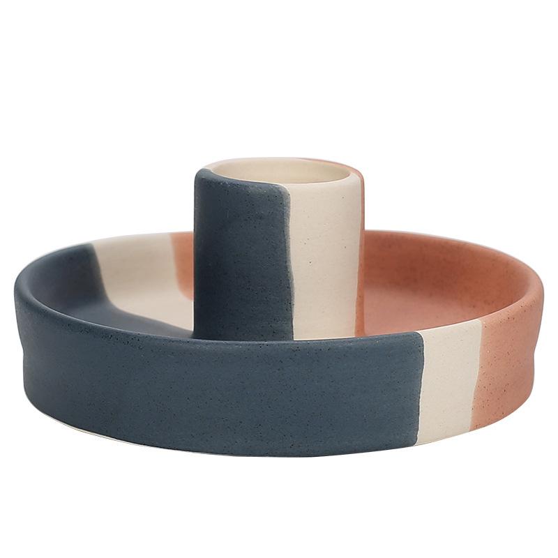 Nordic Ceramic Aroma Candle Holder Jewelry Dish - Unglazed Home Decor Ornament