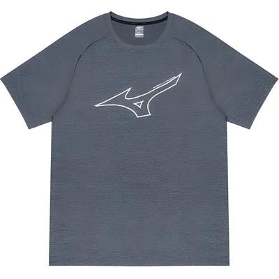 Schnelltrocknend Sonnenschutz Lauf-Logo-Print Rundhals-Pullover Kurzarm-T-Shirt Herren Tops Schwarz J2CA41P7