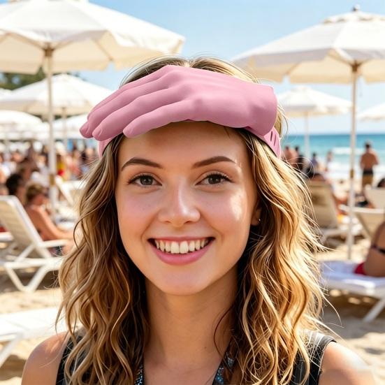 Sluneční klobouk s palmovým dekorem, styl čelenky, lehký, 3D tištěný, klobouk na ochranu před sluncem, nastavitelný střih, hands-free, venkovní pracovní klobouk