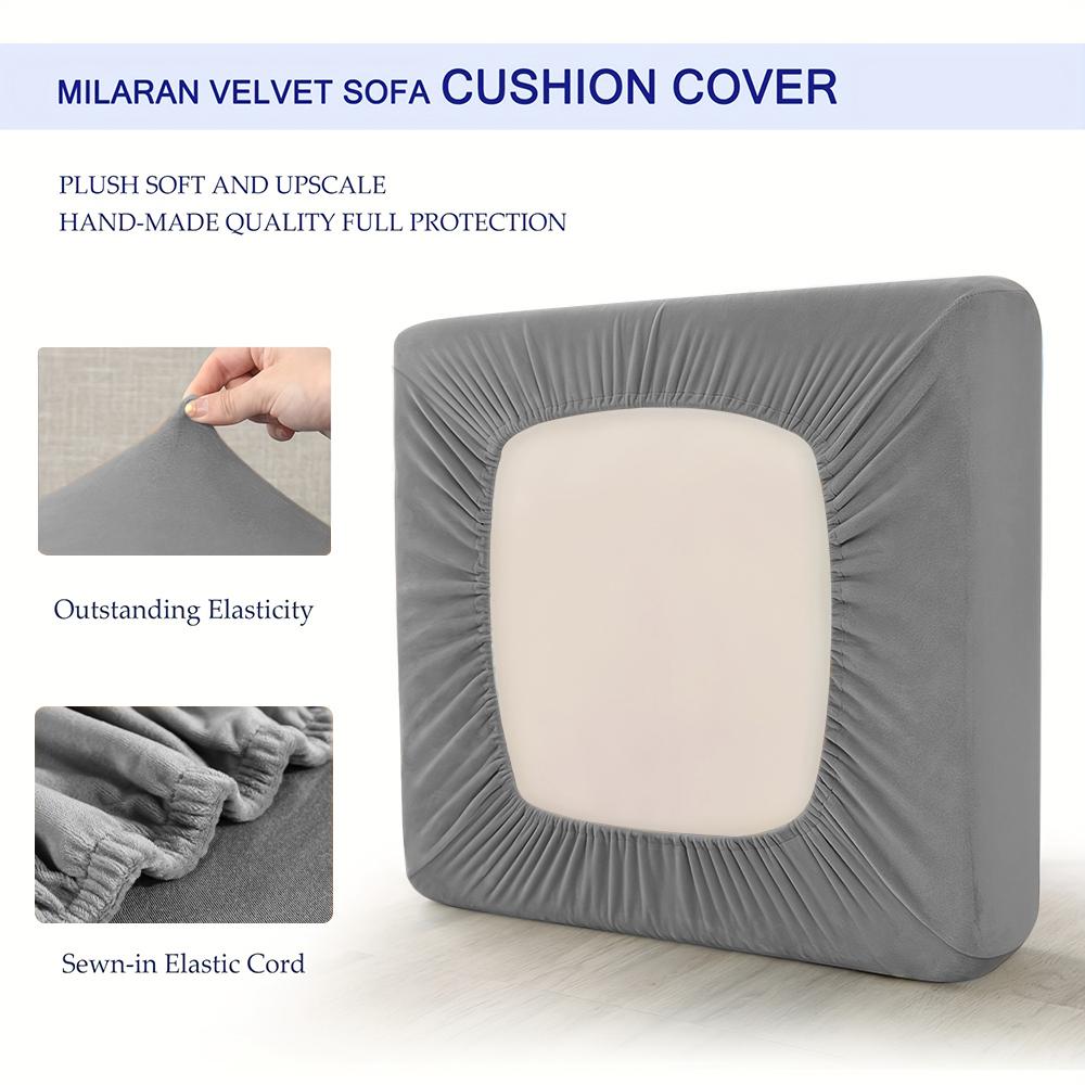 Velvet Sofa Cushion Cover For Living Room Anti-Slip Elastic Sofa Cover Solid Color Soft Slipcover Home Decor Furniture Protector