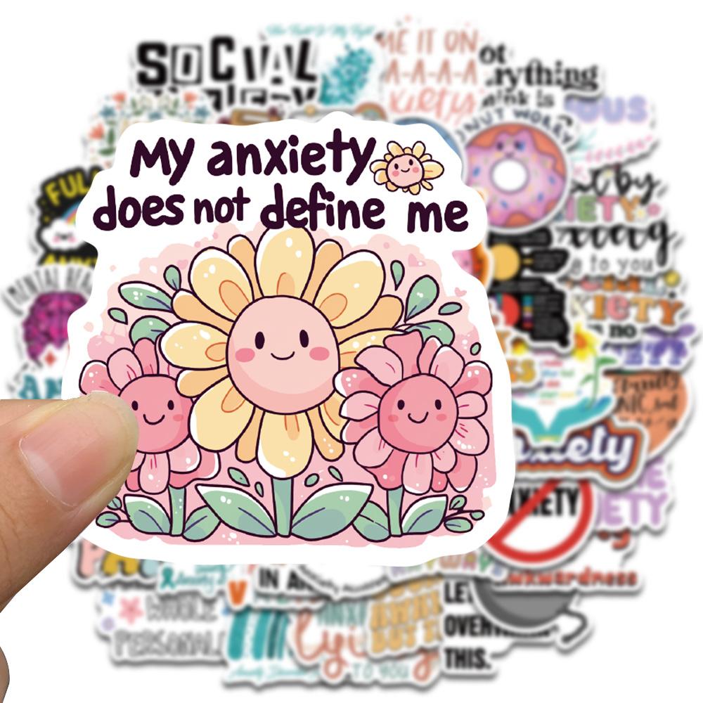 50PCS Anxiety Sensory Stickers Harajuku Inspirational Notebook Graffiti Phone Laptop Luggage DIY Graffiti Waterproof Sticker