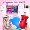 Juguete sexual para adultos 5 en 1 para mujeres: vibrador de succión oral, juguete rosa, 10 modos de lamido de lengua, 3 modos de succión automáticos + 1 manual, nuevo control por APP, adecuado para