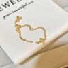 S925 Sterling Silver Adjustable Ring with Diamond-Set Cross, 18K Gold Plated, Minimalist Stackable Design.