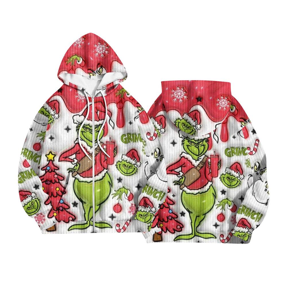 Women's Fashion Jacket Casual Printed Long-sleeved Hooded Cardigan Sweatshirts