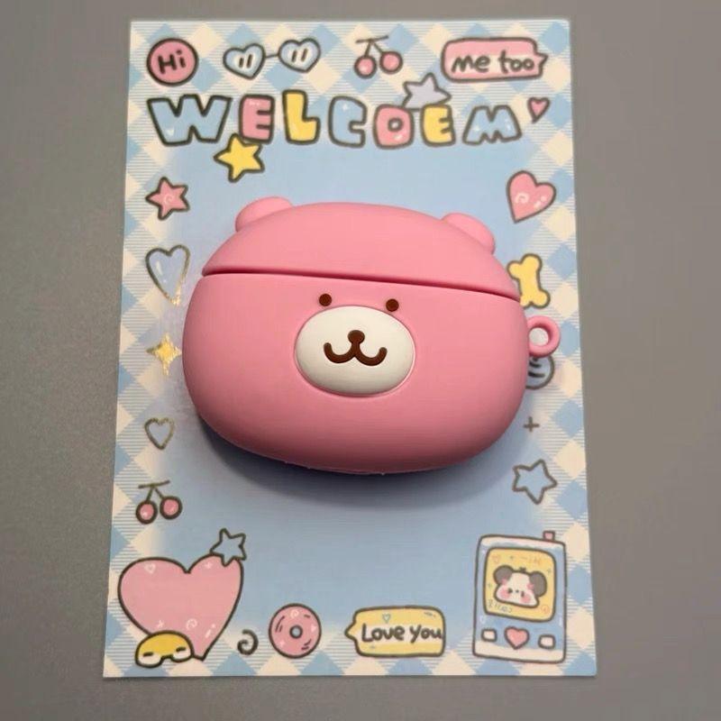 

Подходит для Airpods4 Apple Беспроводные Bluetooth Наушники Чехлы Airpods3 Силиконовый Мягкий Чехол 1/2 Поколения Ударопрочный Чехол для Наушников Pro Airpods Pro Gee Pink Bear [Single Shell]]