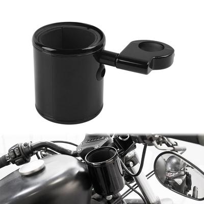 AQIMY Motorcycle Drink Holder, Universal Fits 22-32mm Handlebars, 360-Degree Rotation, Black Foam, Non-Slip Design, Fits Water Bottles and Mugs, Black