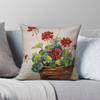 Geraniums In A Clay Pot Square Pillowcase Polyester Linen Velvet Creative Zip Decorative Home Cushion Cover X