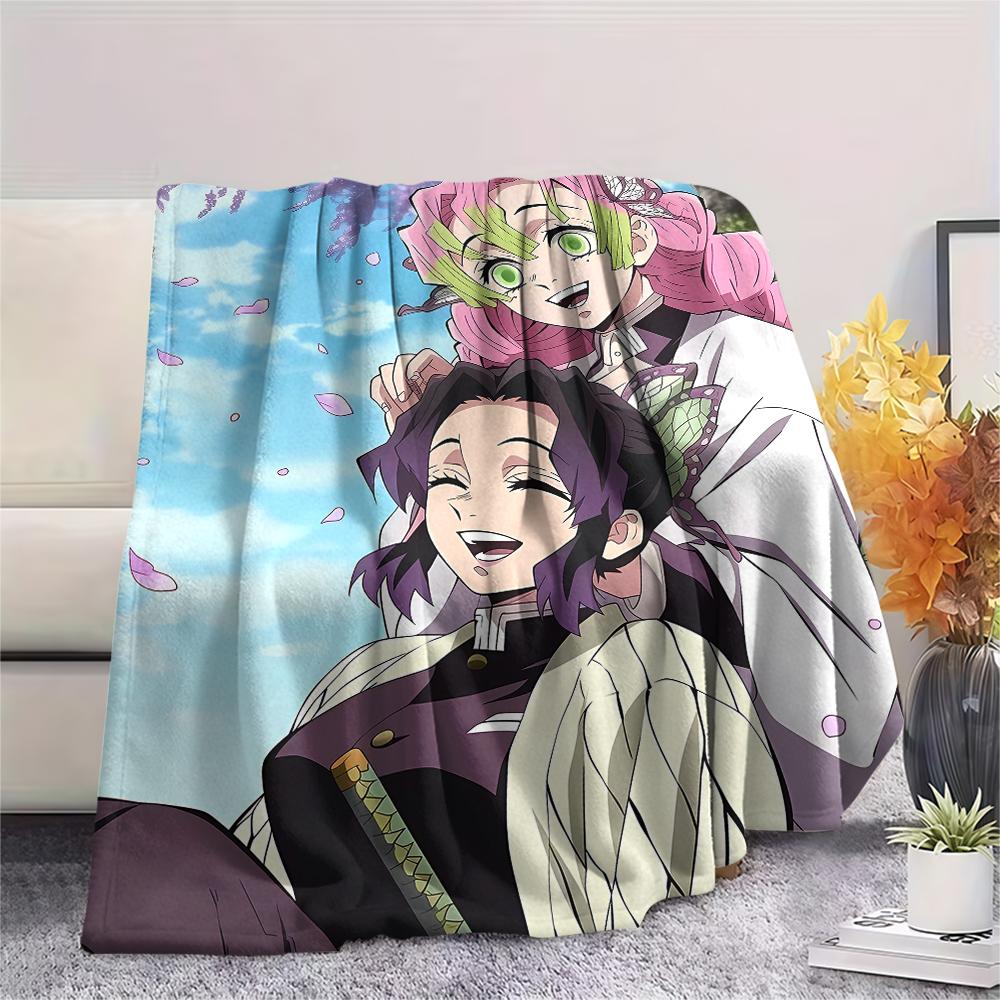 Shinobu Kocho Print Flannel Blanket,High quality Comfortable for All Seasons,Home Decor,Warmth and Comfort,Perfect for Christmas Gifts