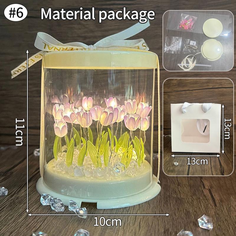 Cake Tulip Nightlight Gifts DIY Material Pack Creative Valentine's Day Gift Handmade Tulip Decoration Cake Box Gift Bag Set