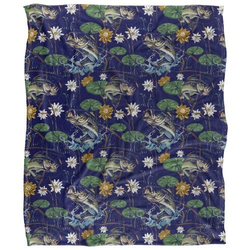 JQ Licensing Jl-Jp-Jq Silky Tiki Flower Fishing Supersoft Blanket
