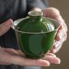 Chinese Emerald Green Gaiwan Anti Scalding Vintage Tea Tureen Household Tea Brewing Cover Bowl Tea Items Decoration Gifts