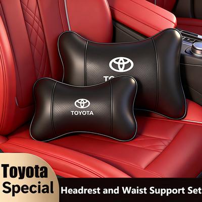 2026 New For Toyota 1Pcs Car Seat Headrest Auto Logo Neck Pillow For Toyota Corolla Yaris Aygo Prius CHR Camry Auris Avensis Lan
