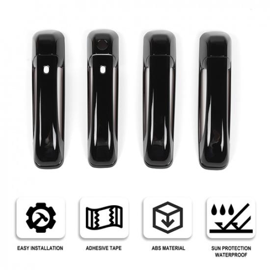 4pcs Exterior Door Handle Decor Cover Trim For Dodge RAM 1500 2010-2017 Black