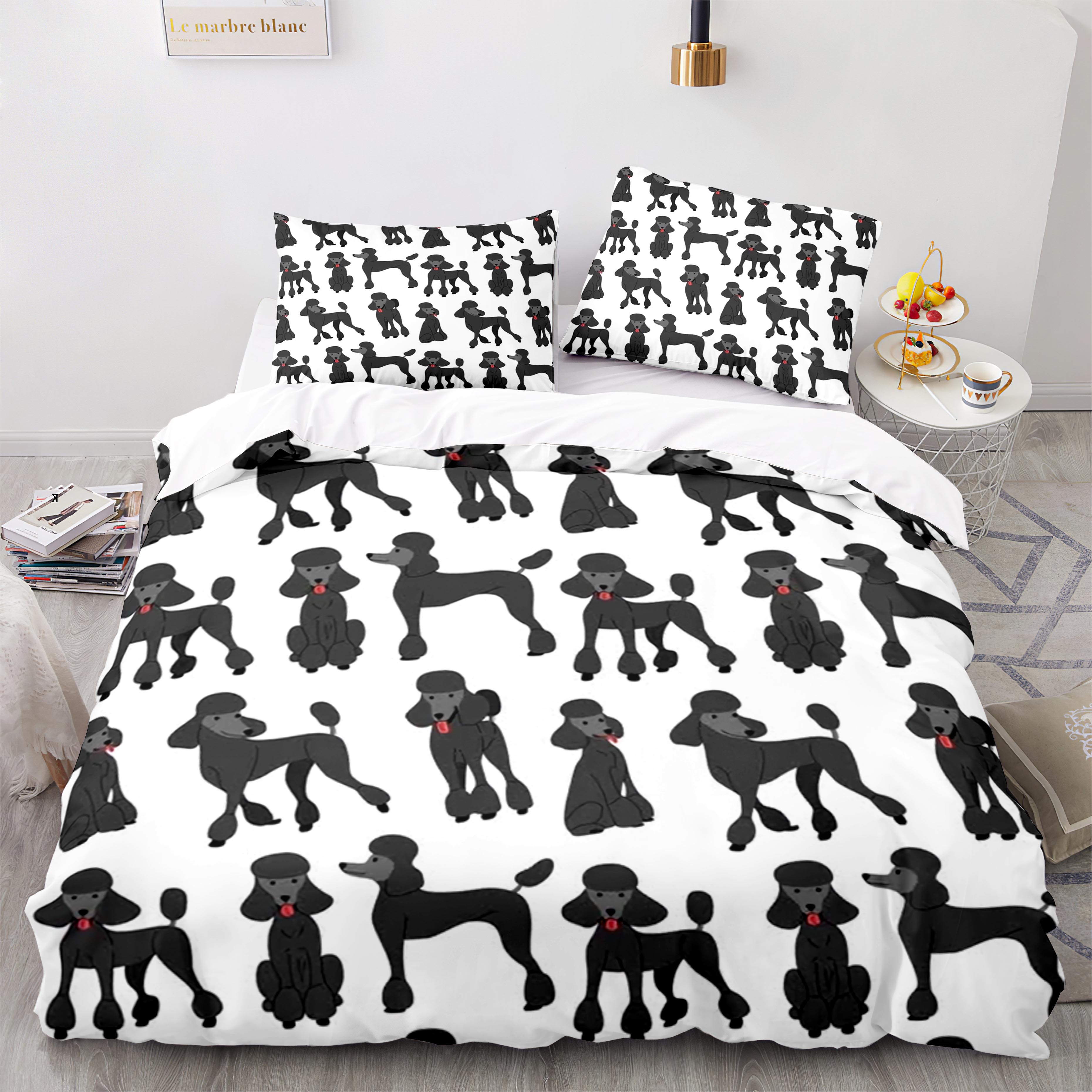 

Cartoon Dog Animals Duvet Cover King Queen Size Lovely Pet Puppy Bedding Set For Kids Boys Girls Wildlife Polyester Quilt Cover EU Single(135*200cm)3pcs