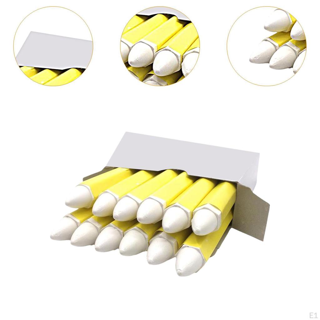 12Pcs White Tire Marker Marking Crayon Portable Marks Damage On Wet and Dry Tires for Mechanics