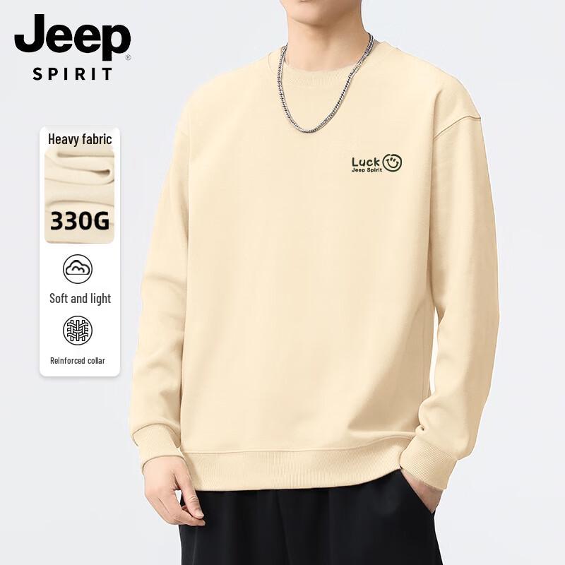 JEEP SPIRIT Men's Heavyweight Crewneck Pullover Sweatshirt