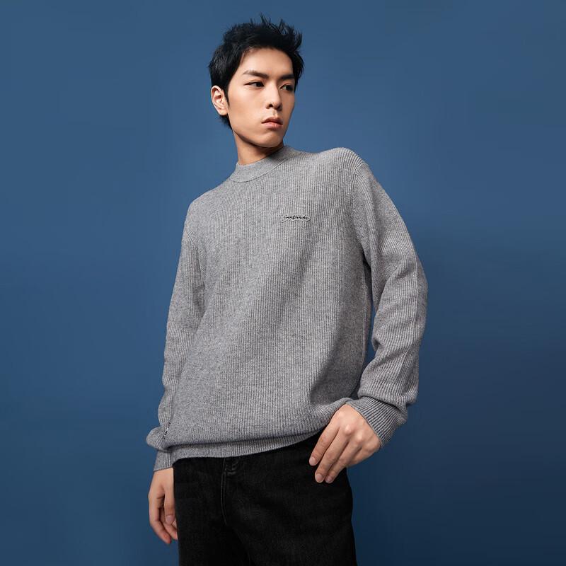 HLA Black Whale Men's Winter Crew Neck Knit Sweater