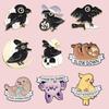 Adorable Cartoon Crow & Baby Seal Bat Brooch Set