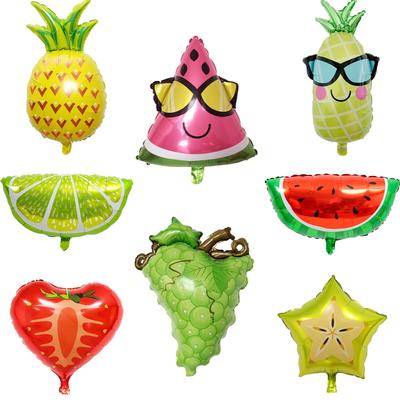 8Pcs Fruit Foil Helium Balloons Decor For Summer Beach, Party, Outdoor Playing