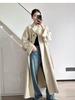 Women's Retro Style Mid-Length Cotton Trench Coat with Stand-Up Collar