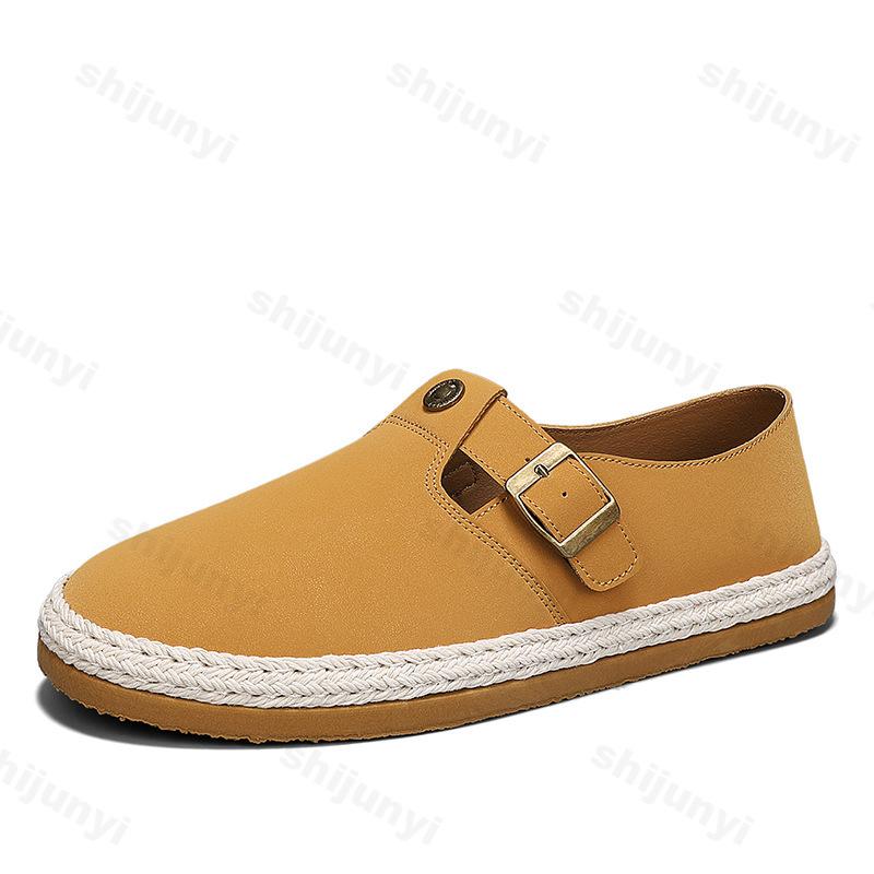 Fashion 2025 Men's Canvas Shoes Summer Leisure Linen Slip On Casual Fishing Shoes Fashion Trend Comfortable Lightweight Barefoot Shoes