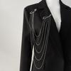 Creative Multi-Layer Bead Chain Brooch With Clear Crystal Beads Multi Chains Multi Functional Fashion Clothing Pin Jewelry