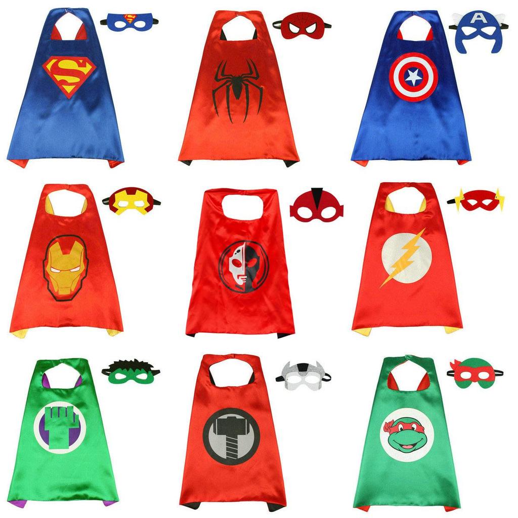 Kids' Marvel Superhero Capes: Superman, Batman, Spider-Man, Iron Man, Captain America